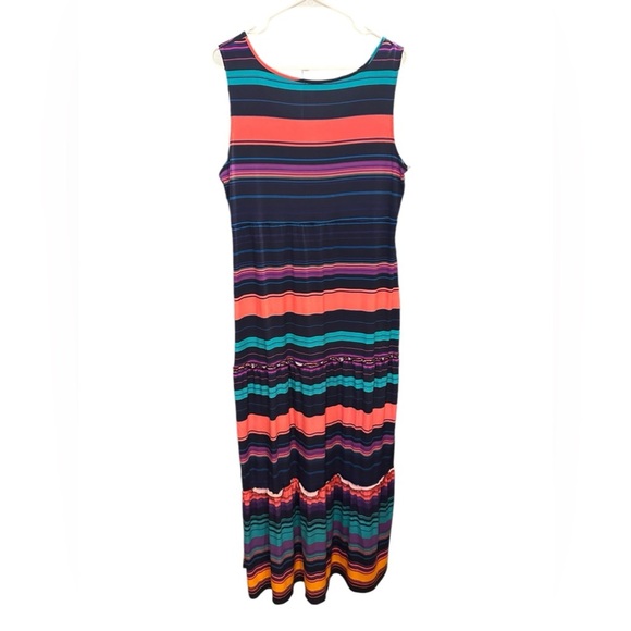 NY Collection stripe maxi dress size L - Picture 3 of 9